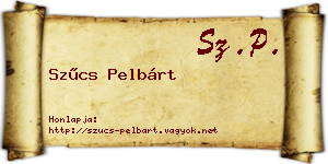 Szűcs Pelbárt névjegykártya